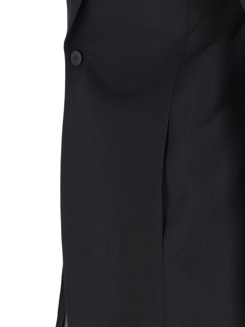 Rick Owens Tailored Jacket With Notched Lapel And Back Vent In Black