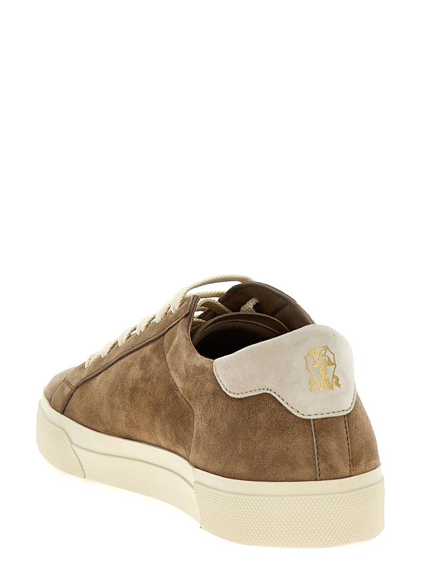 Brunello Cucinelli Suede Sneakers With Contrasting Laces
