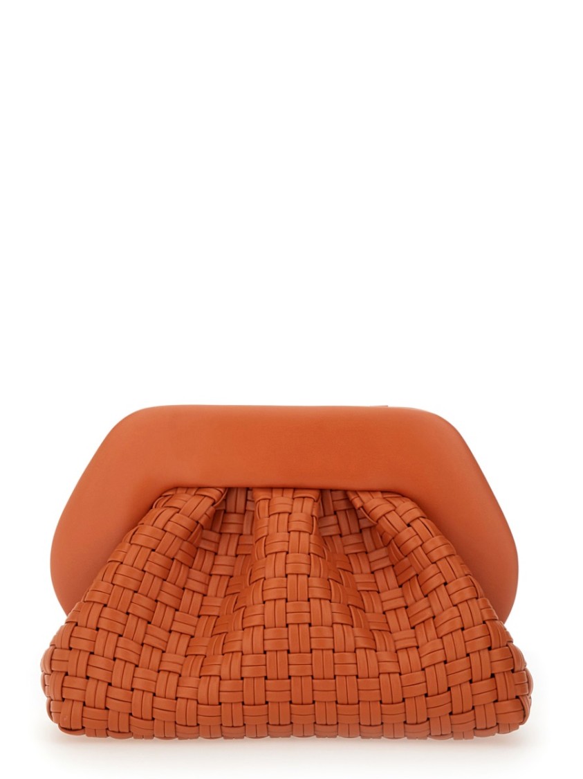 Themoirè Tia Weaved Micro Clutch In Orange