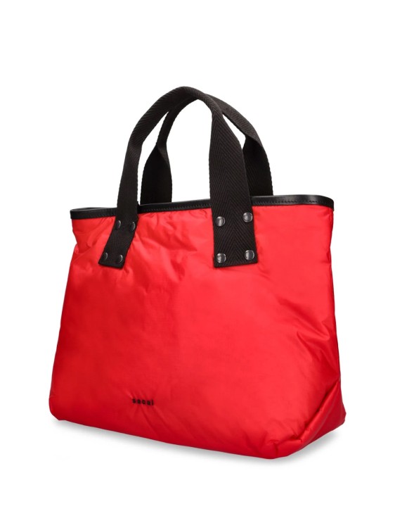 Sacai Skytex Tote Large トートバッグ ラージ サカイ Sacai Skytex Logo Shopping Bag Tote Bag in Red | THE LIST