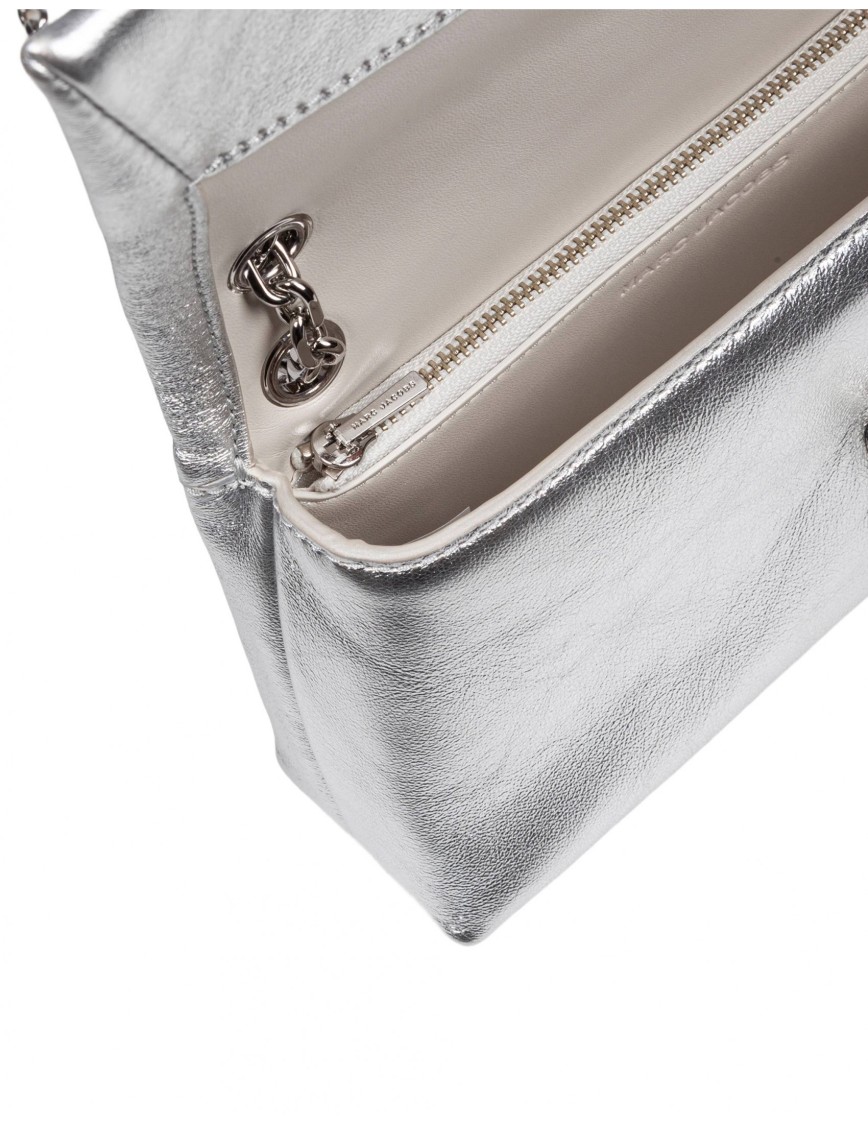 Marc Jacobs Shoulder Bag In Laminated Leather In Silver