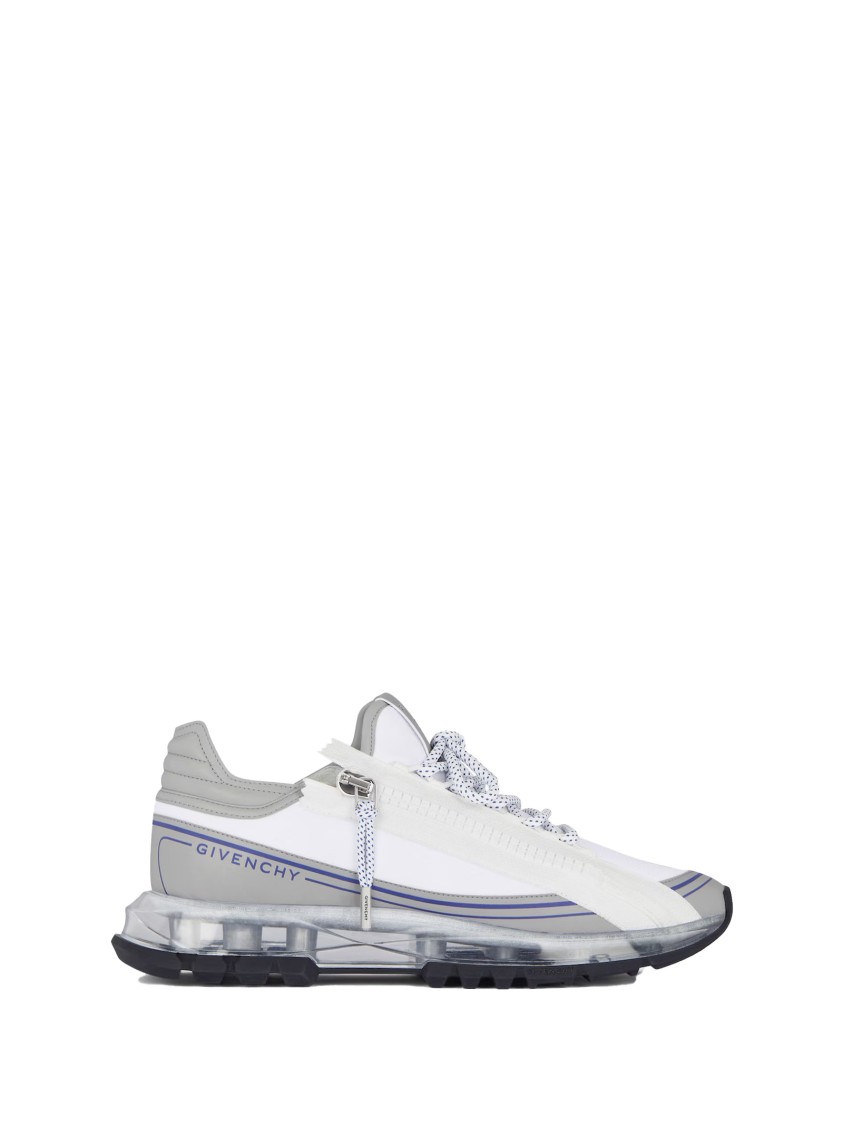 Givenchy Streamlined White Sneakers With Transparent Sole In Multi