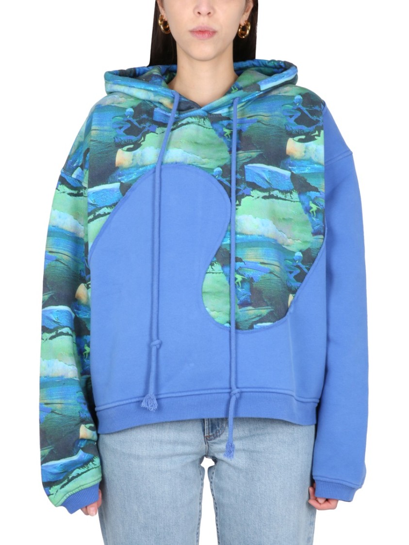 Erl Relaxed-fit Hoodie With Front Print