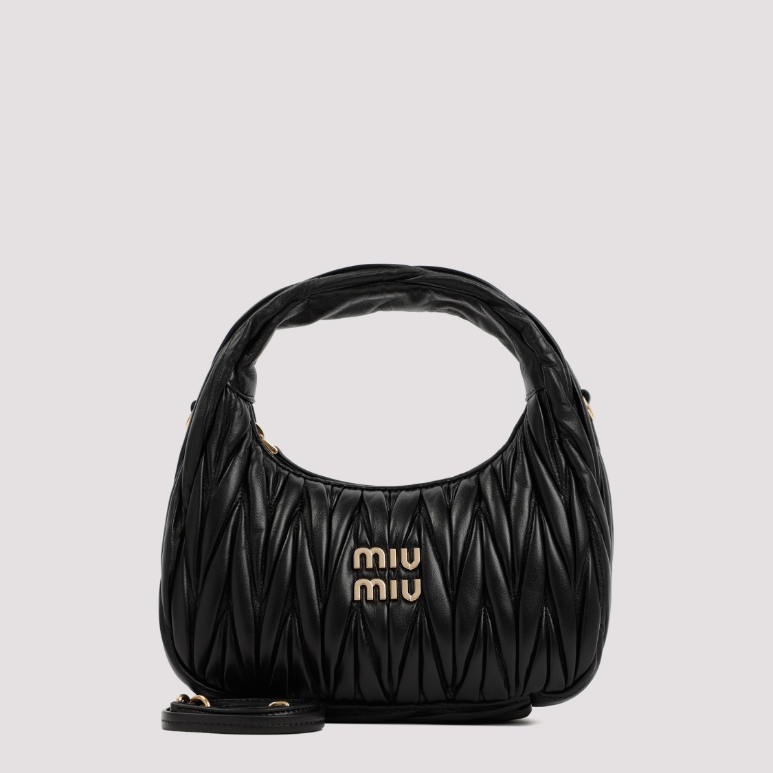 Miu Miu Black Wander Matelass Mini Shoulder Bag