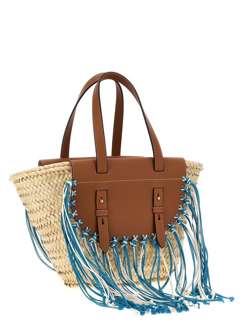 Cuba Lab 'tropicana Kenia' Camel And Blue Tote Bag