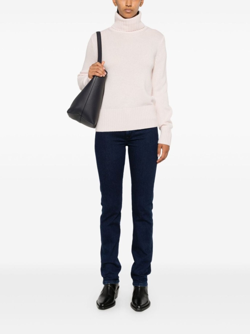 Allude Light Pink Wool Sweater In Pink