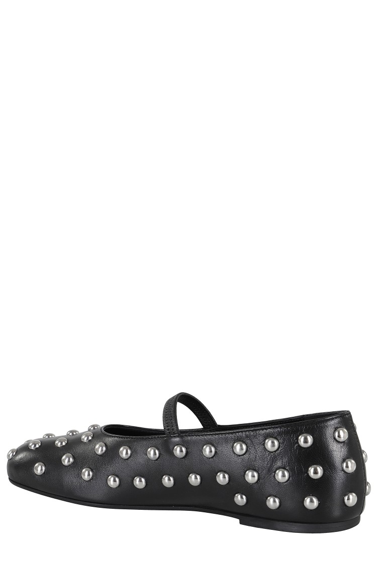 Erika Cavallini Square-toed Ballet Shoes In Black