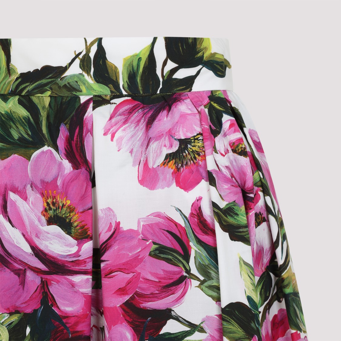 Dolce & Gabbana Womens Peonie Fuxia F.bco Floral-print Cotton Midi Skirt In Multicolor