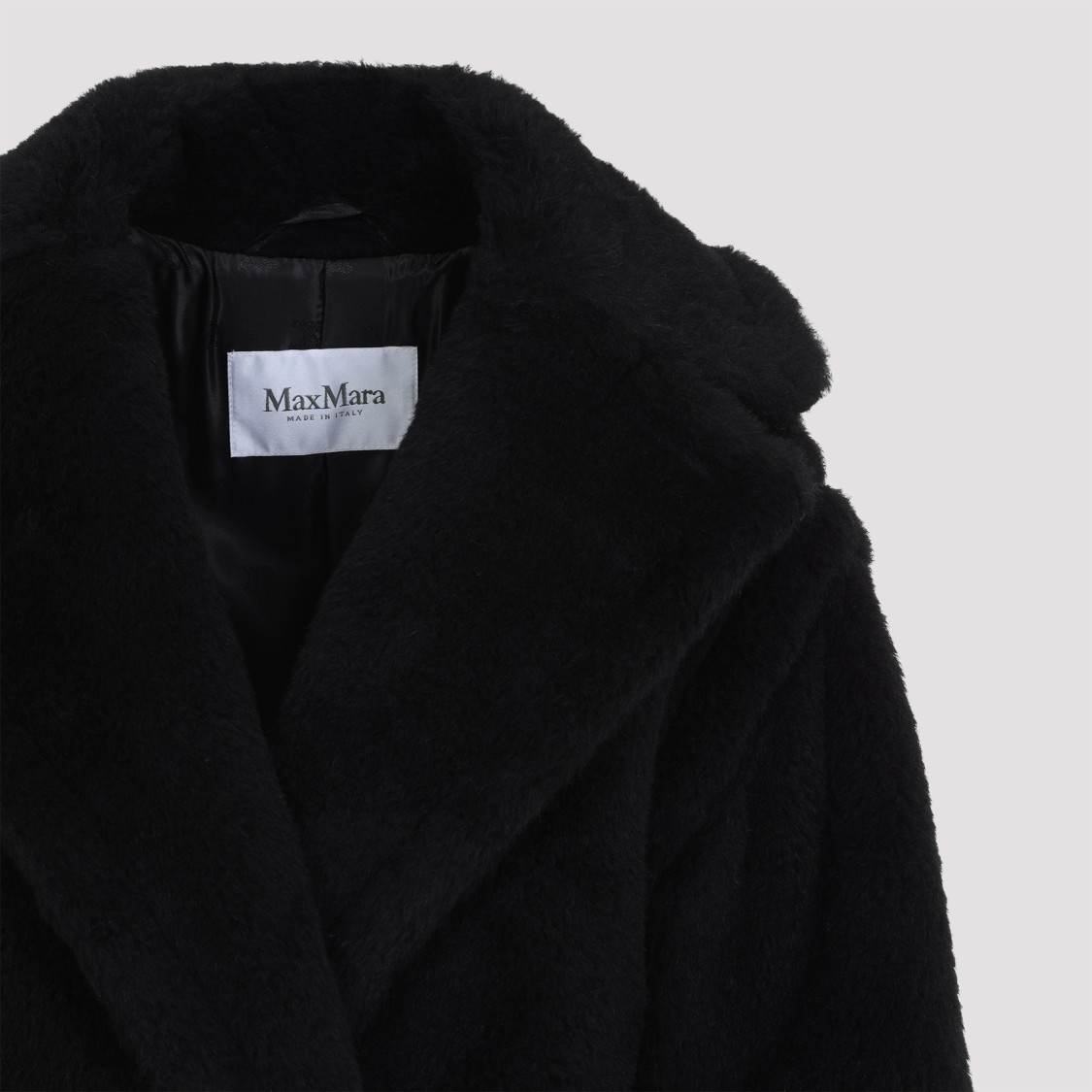 Shop Max Mara Fuxia Teddy Short Coat In Black