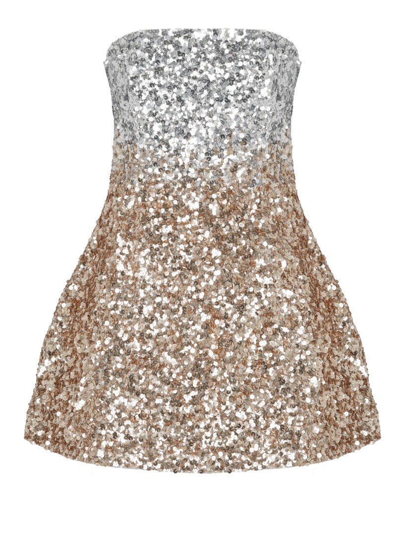 Retroféte Retrofete Retrofete Gold Dress With Sequined Detailing