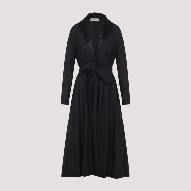 A FERRETTI VIRGIN WOOL MIDI DRESS ミディドレス Alberta Ferretti Grey Virgin Wool Midi Dress | THE LIST