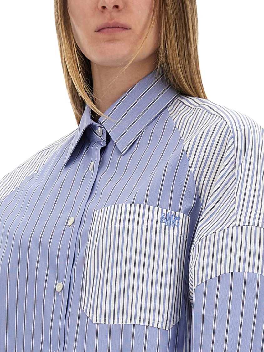 Shop Stella Mccartney "mixed Stripe" Shirt In Blue