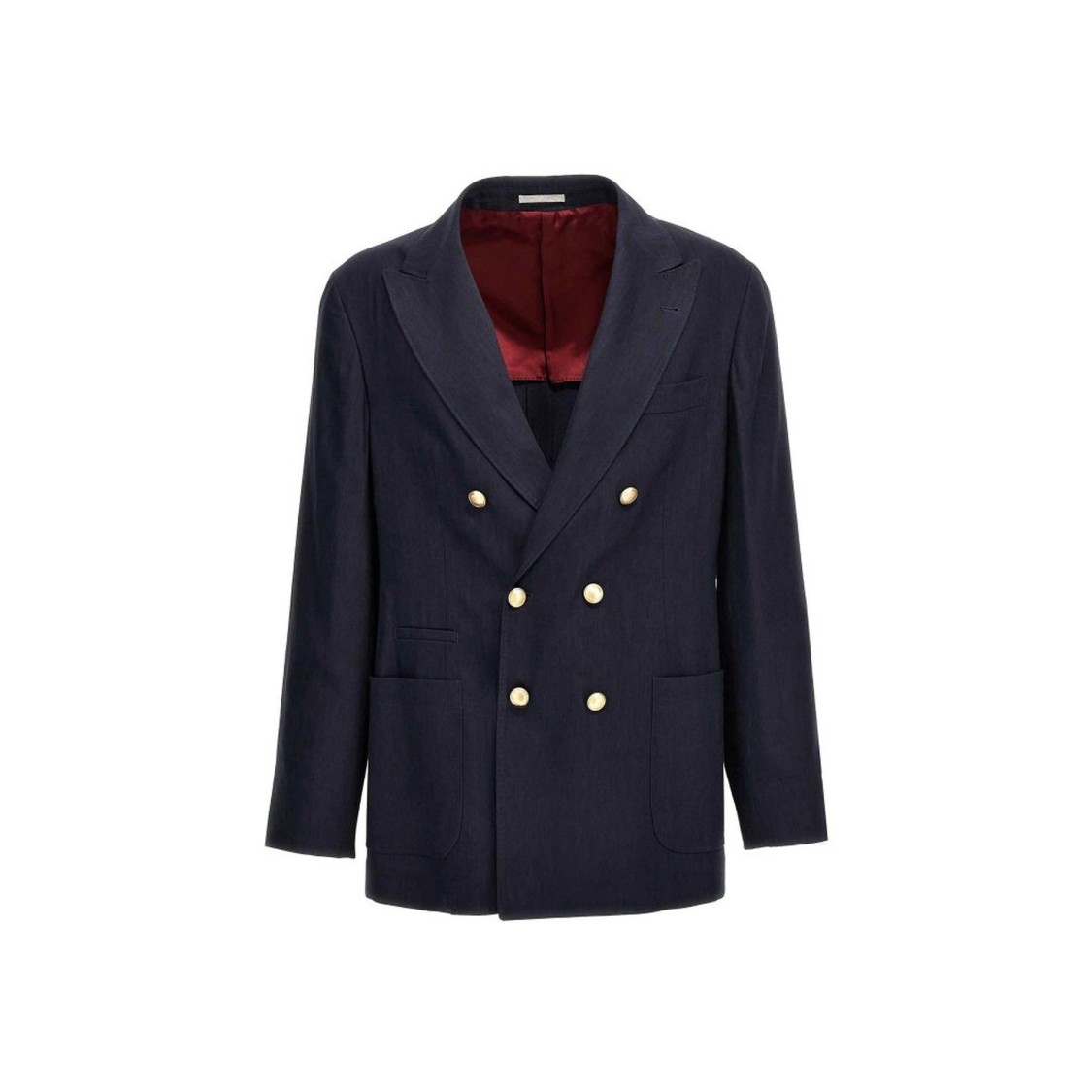 Brunello Cucinelli Linen And Wool Jacket Men In Blue