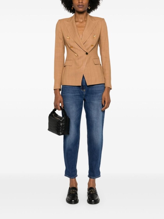 ジャケット TAGLIATORE ALICYA - Double-breasted jersey blazer Tagliatore Alicya Double-Breasted Blazer in Brown | THE LIST