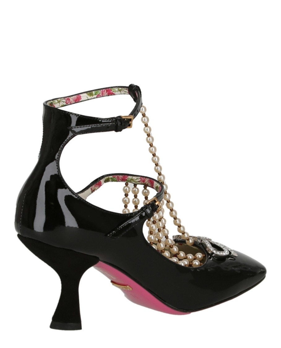 Gucci Taide Embelished Patent Leather Pumps