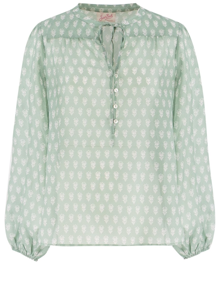 MC2 SAINT BARTH MC2 SAINT BARTH FLORAL PATTERN OVERSIZE SHIRT WITH ELASTICATED CUFFS