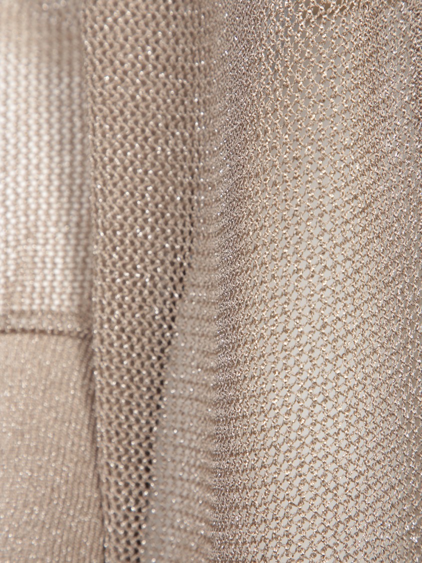 HERNO HERNO LONG FLOWING CARDIGAN IN SHINY LUREX FABRIC