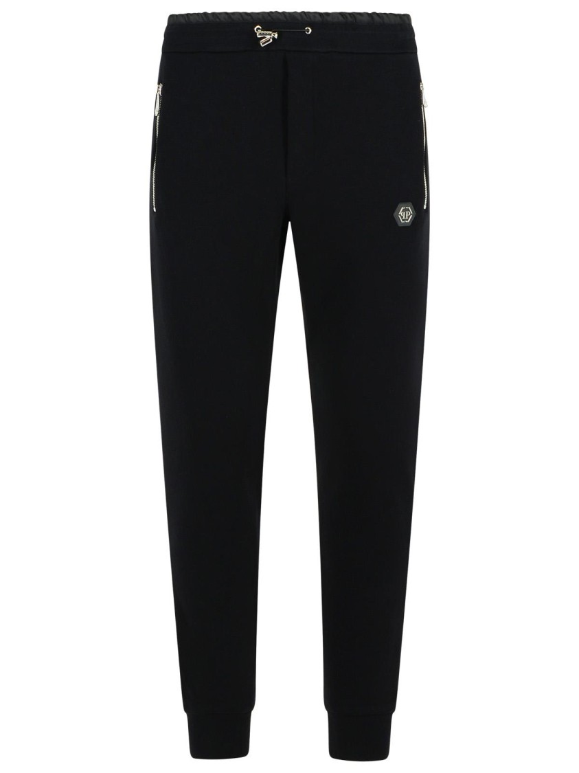 Philipp Plein Jogging Pants Iconic Drawstring Waist In Black