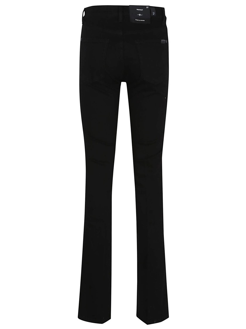 7 For All Mankind Bootcut Denim Jeans With Flared Hem In Black
