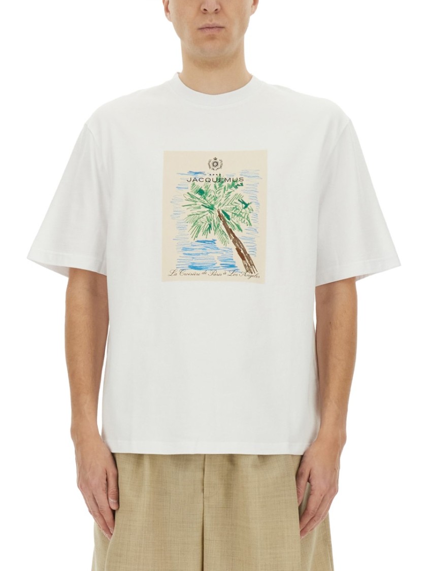 Shop Jacquemus "marine" T-shirt In White