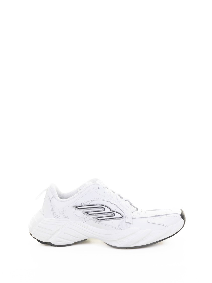Balenciaga White Sneakers With Black Accents In White