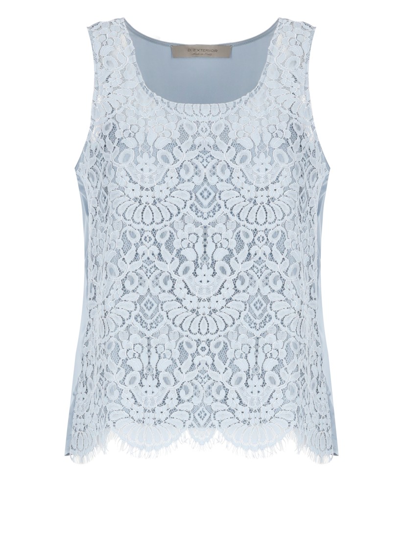 D Exterior D. Exterior Light Blue Lace Top