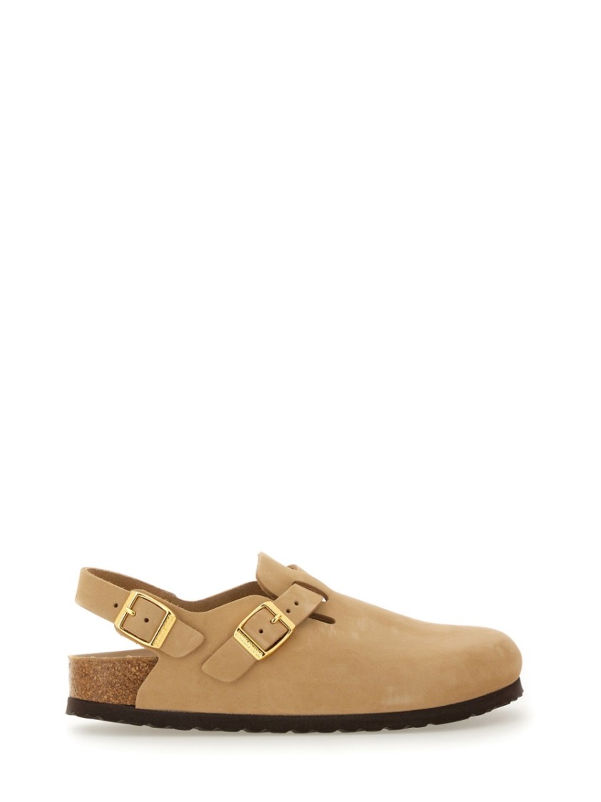 Birkenstock Beige Suede Tokio Ii Slippers In Neutrals