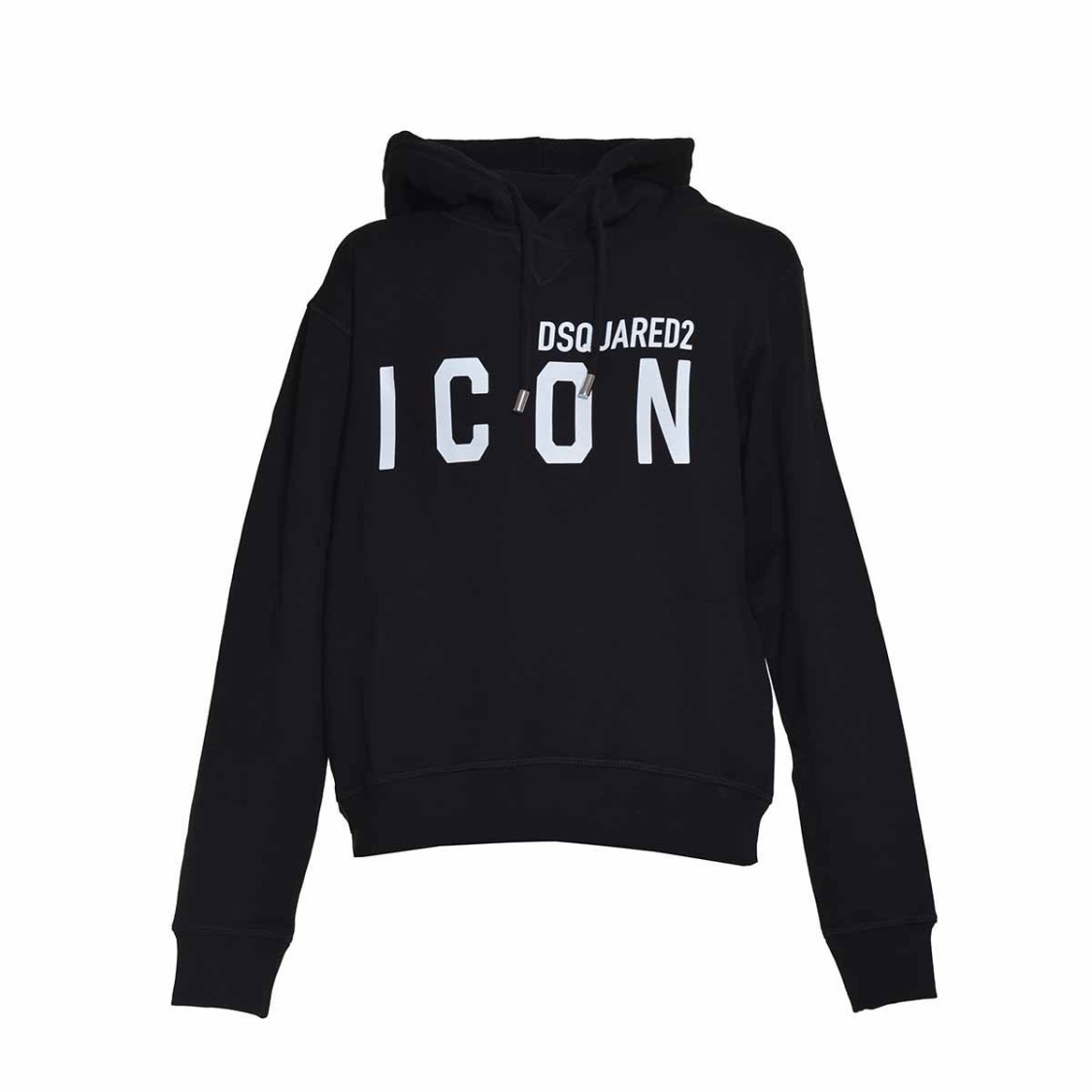 Shop Dsquared2 Relaxed Black Hoodie With Iconic Logo Print