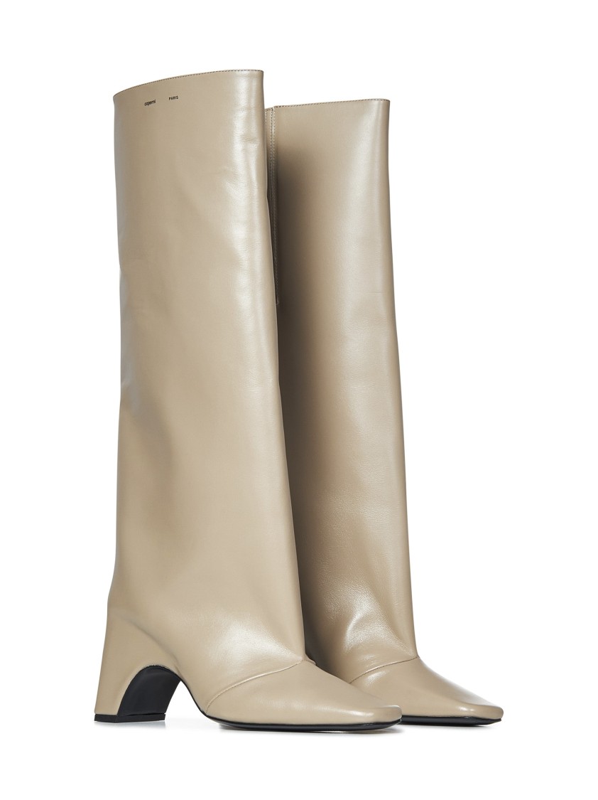 Shop Coperni Beige Leather Ankle Boots In Neutrals