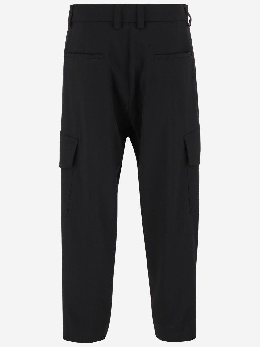 Giorgio Armani Wool Cargo Pants With Tailored Silhouette In Black