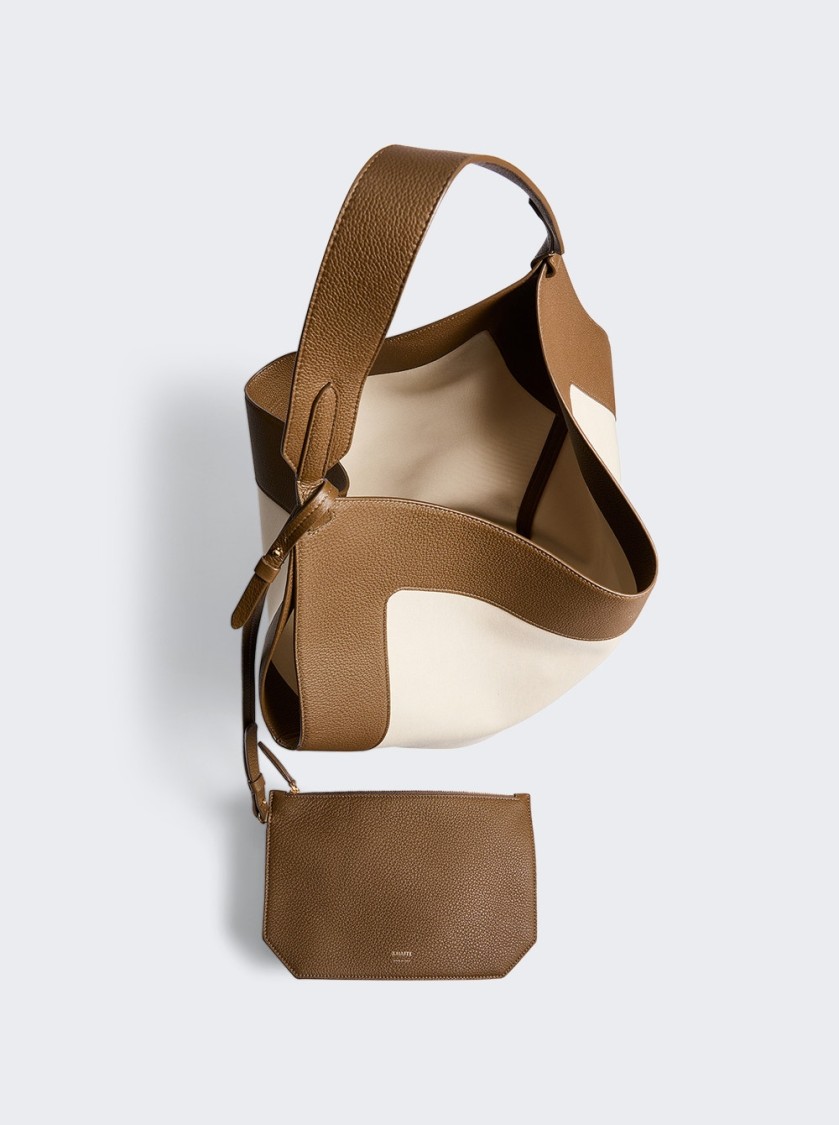 KHAITE KHAITE LOTUS MEDIUM CANVAS TOTE CREAM