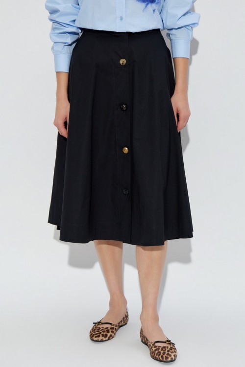 スカート Moschino A-Line Black Skirt With Button-Down Front Moschino A-Line Black Skirt With Button-Down Front | THE LIST