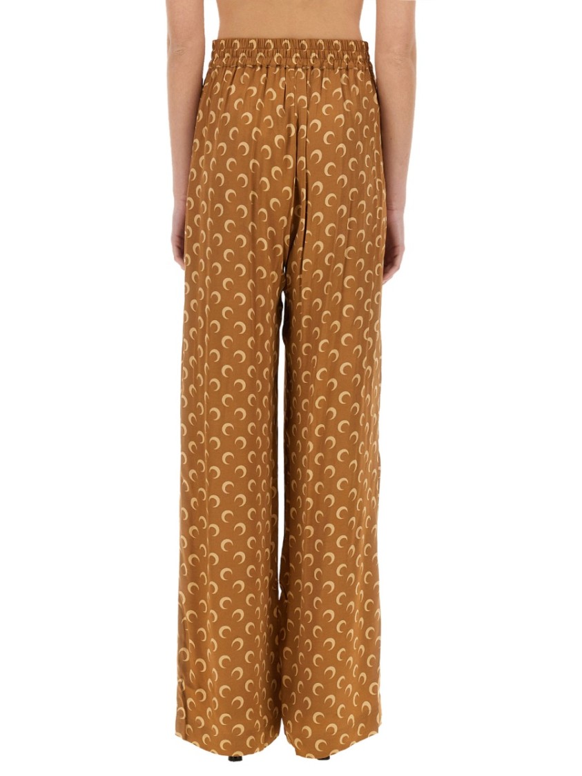 Marine Serre Wide-leg Trousers With Elastic Waistband