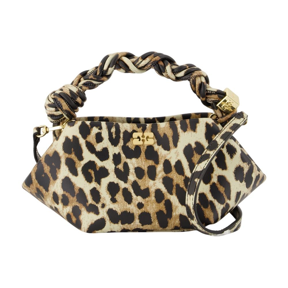 Ganni Bou Mini Crossbody - Leather - Printed In Neutral
