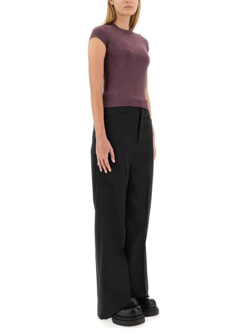 Rick Owens Wide Leg Trousers Featuring Front Pleats In Black