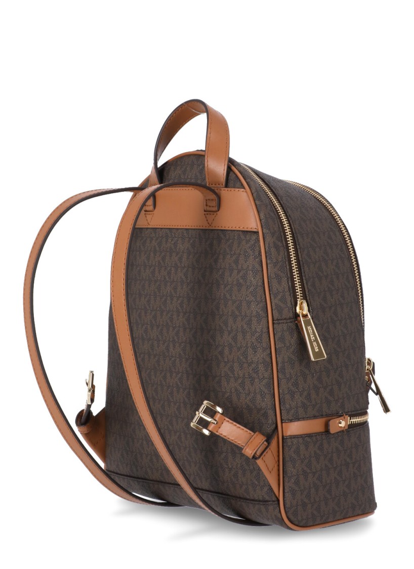 Michael Michael Kors Rhea Logo Monogram Medium Backpack In Brown