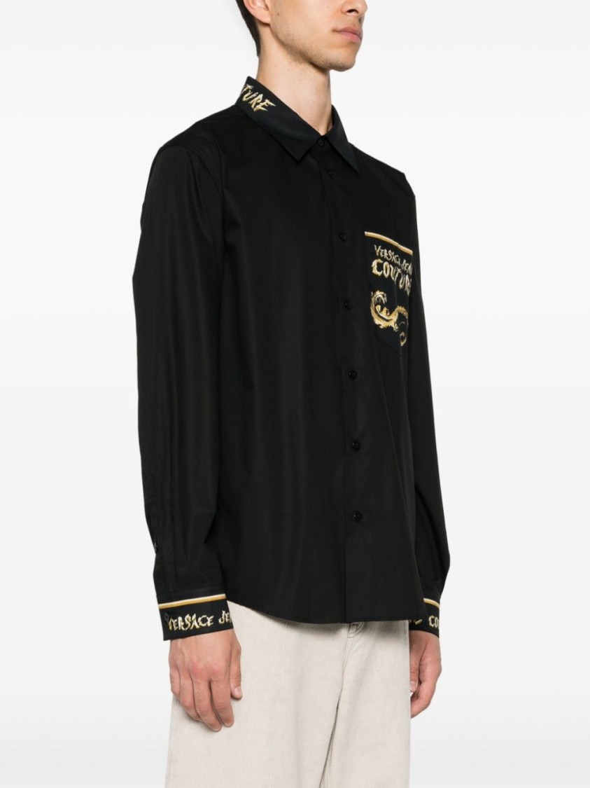 VERSACE JEANS COUTURE VERSACE JEANS COUTURE BLACK SHIRT WITH COTTON FABRIC