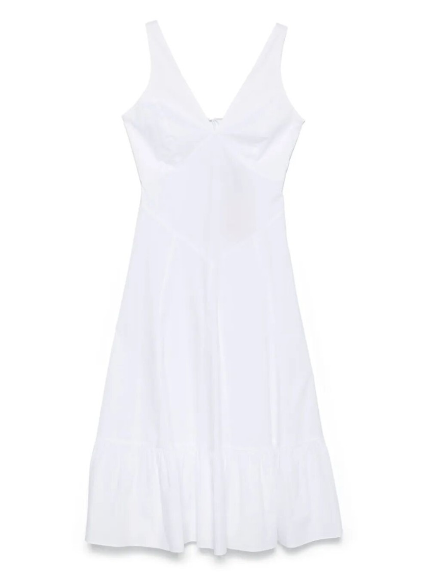 Twinset Twin-set V-neck Midi Dress With Flowing Silhouette