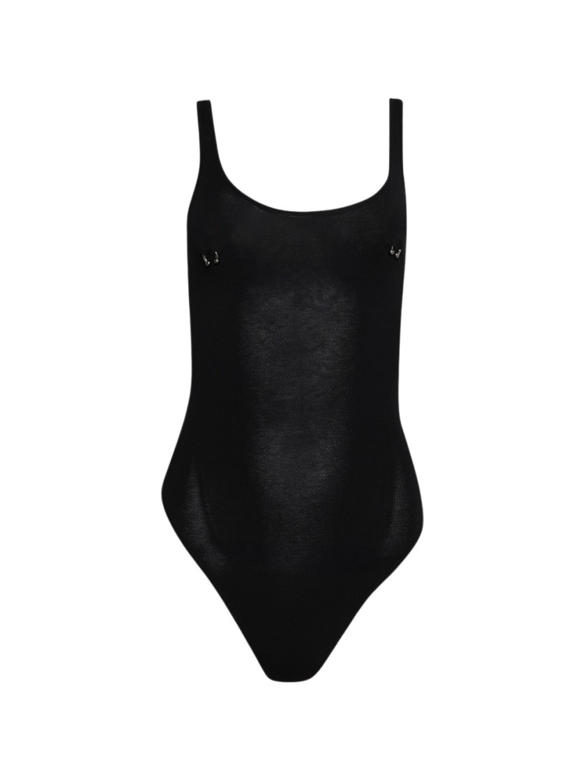 Shop Mugler Pierced Bodysuit - Black