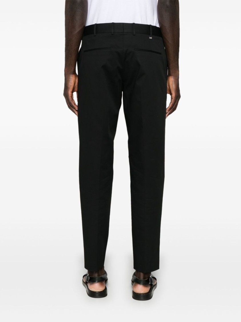 Pt Torino Refined Black Trousers With Hidden Closure In Black