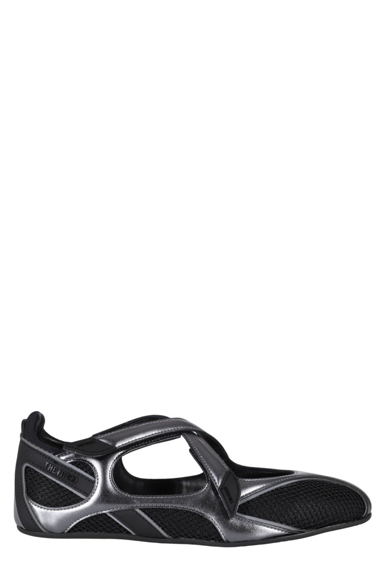 Attico Floor 01 Mesh And Leather Ballerinas Flat