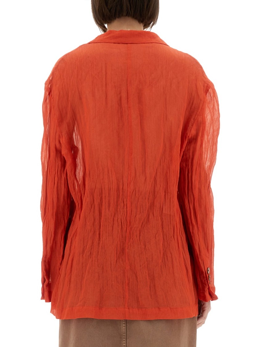 Alysi Crinkled Texture Jacket In Red