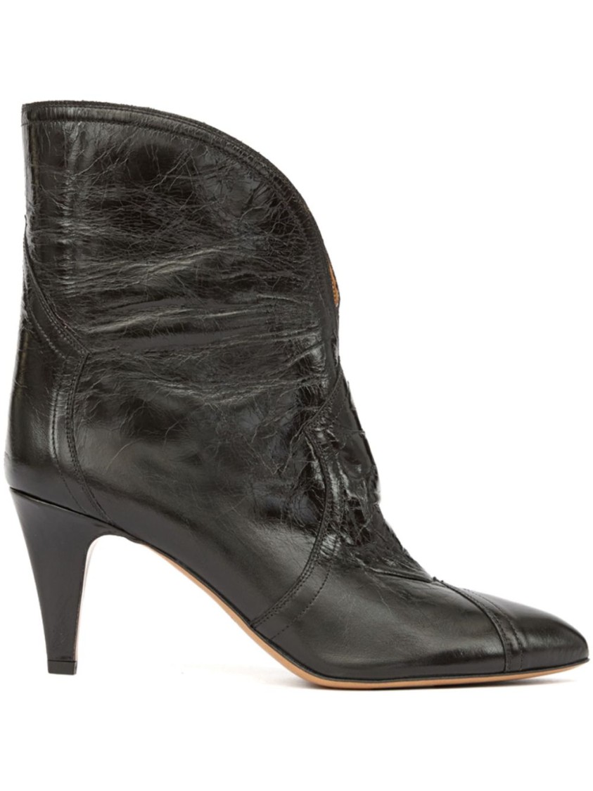 Isabel Marant Pointed Toe Black Ankle Boots In Black