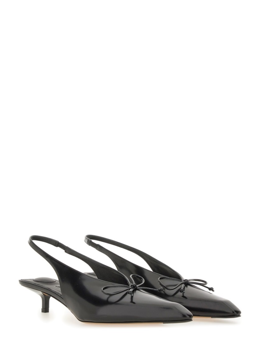 Jacquemus Les Low Cubisto 35 Leather Slingback Pumps In Black