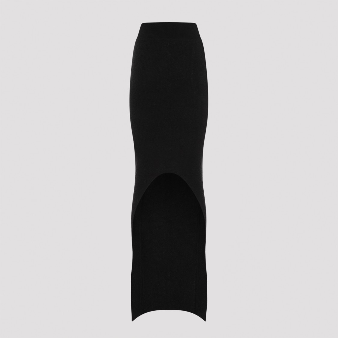 Rick Owens High Waist Skirt With Subtle Slit In Black