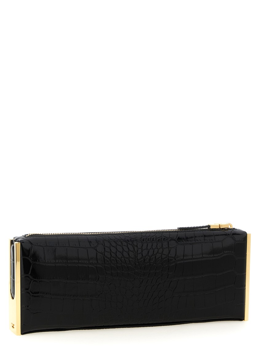 Elisabetta Franchi Baguette Clutch In Black