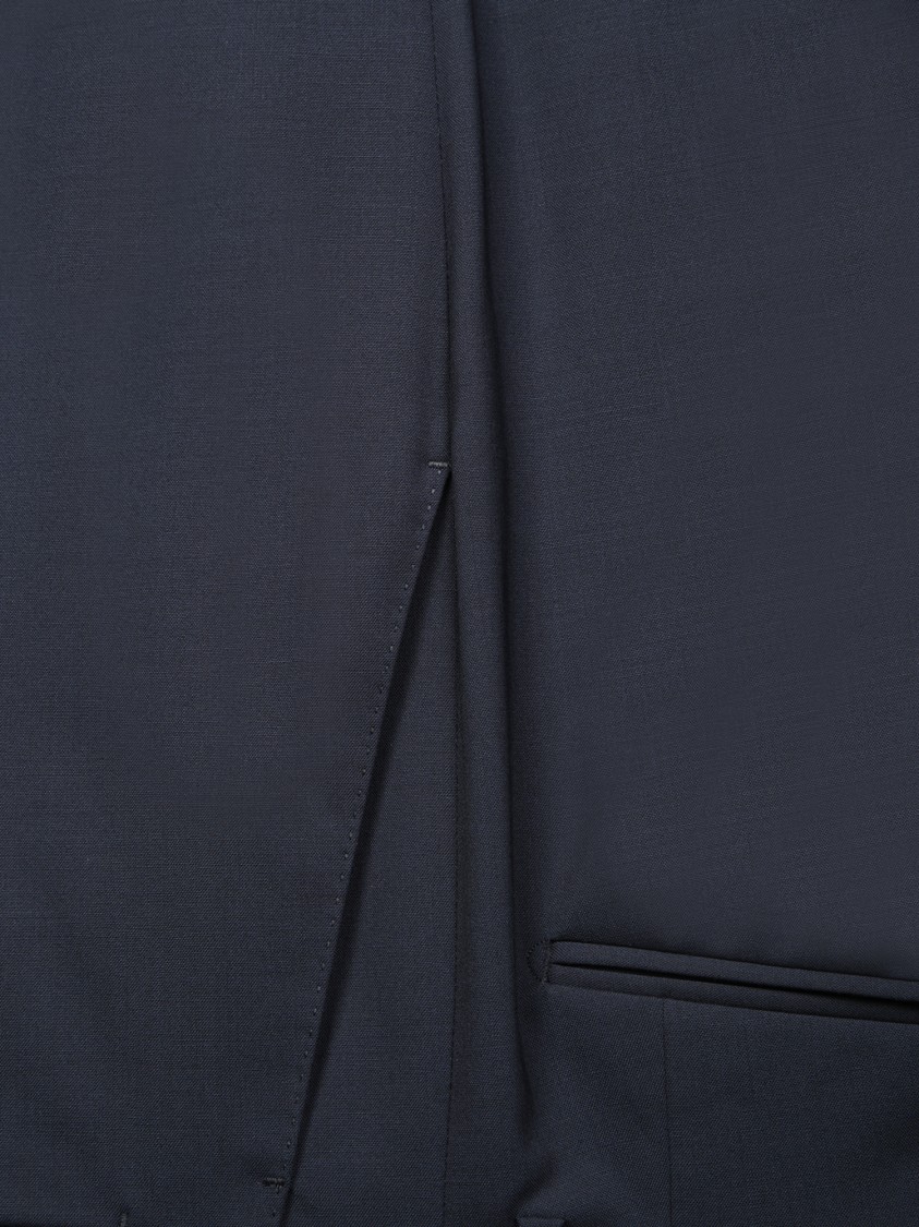 Lardini Micro-textured Blue Suit With Tailored Jacket In Blue