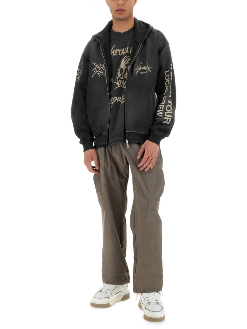 Shop Represent Oversized Zip-up Hoodie With Bold Graphics