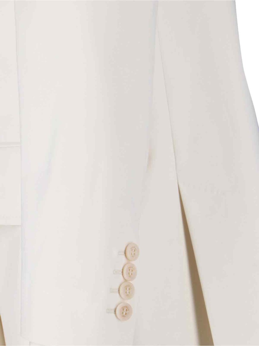 Max Mara Tailored Double-breasted Jacket Flap Pockets In White
