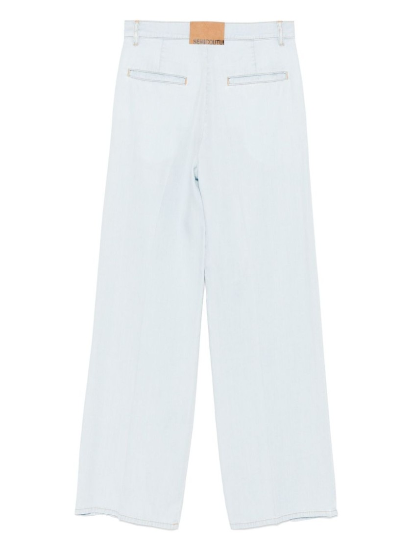 SEMICOUTURE SEMI COUTURE RELAXED WIDE-LEG TROUSERS IN SOFT LYOCELL
